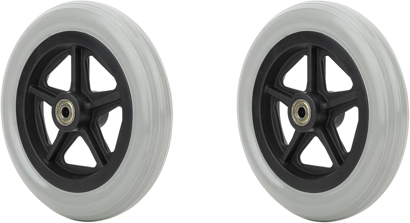 7 Inch Rubber Front Wheels for Wheelchairs, for Disabled Elderly Wheelchair Accessory Load 120kg
