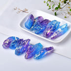 100% Natural Crystal Electroplate Stone Quartz Mineral Specimen Collection Home Decor Fish Tank Decoration,Electroplate Stone,45-50g (1pack)