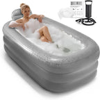 Inflatable Bathtub Adults - Blow Up Bathtub Adult for Indoor Shower Use, Portable Bathtub Adult，62.2x37.4x17.72in, Light Grey