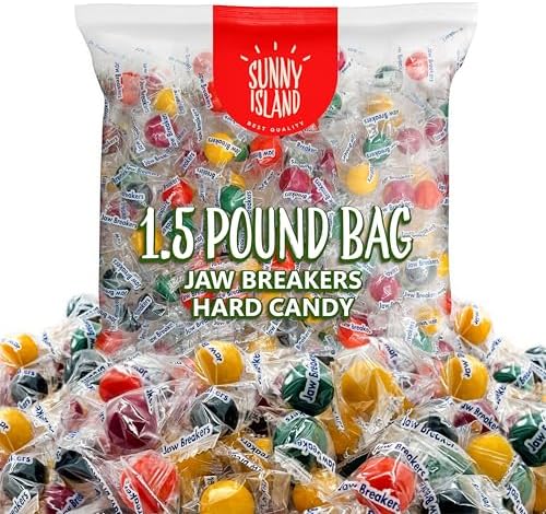 Jawbreaker Candy 1.5-Pound Bag | Assorted Fruit Flavors | Classic Jaw Breakers Hard Candy Individually Wrapped | Retro Candy for Office, Parties and Events