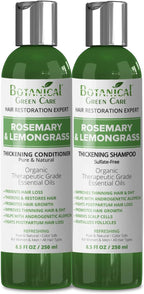 Hair Loss Shampoo Rosemary & Lemongrass & Conditioner Set. (2 items) - Saw Palmetto Hair Growth For Hair Thinning, DHT Blocking.