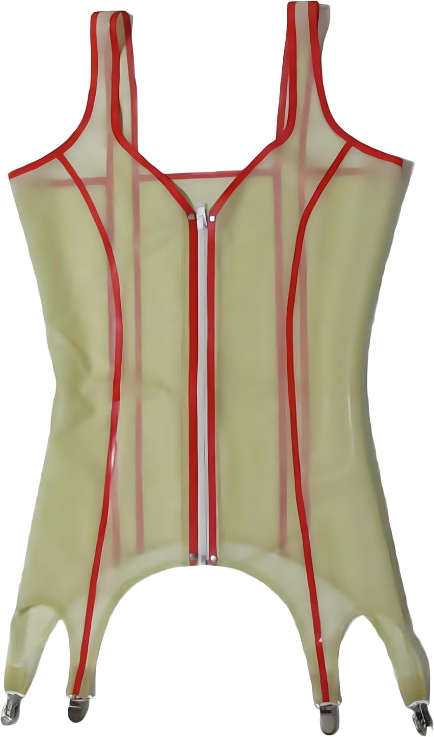 Women Latex Garters Rubber Lingerie With Front Zipper SM Skinny Skirt