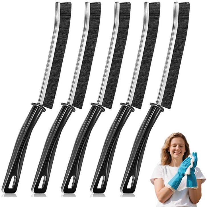 Multi-5 Pcs Crevice Cleaning Brush，Hard Bristle Gap Brush，Multifunctional for Bathroom Household Kitchen Tiles Window Crevice Cleaning Tool