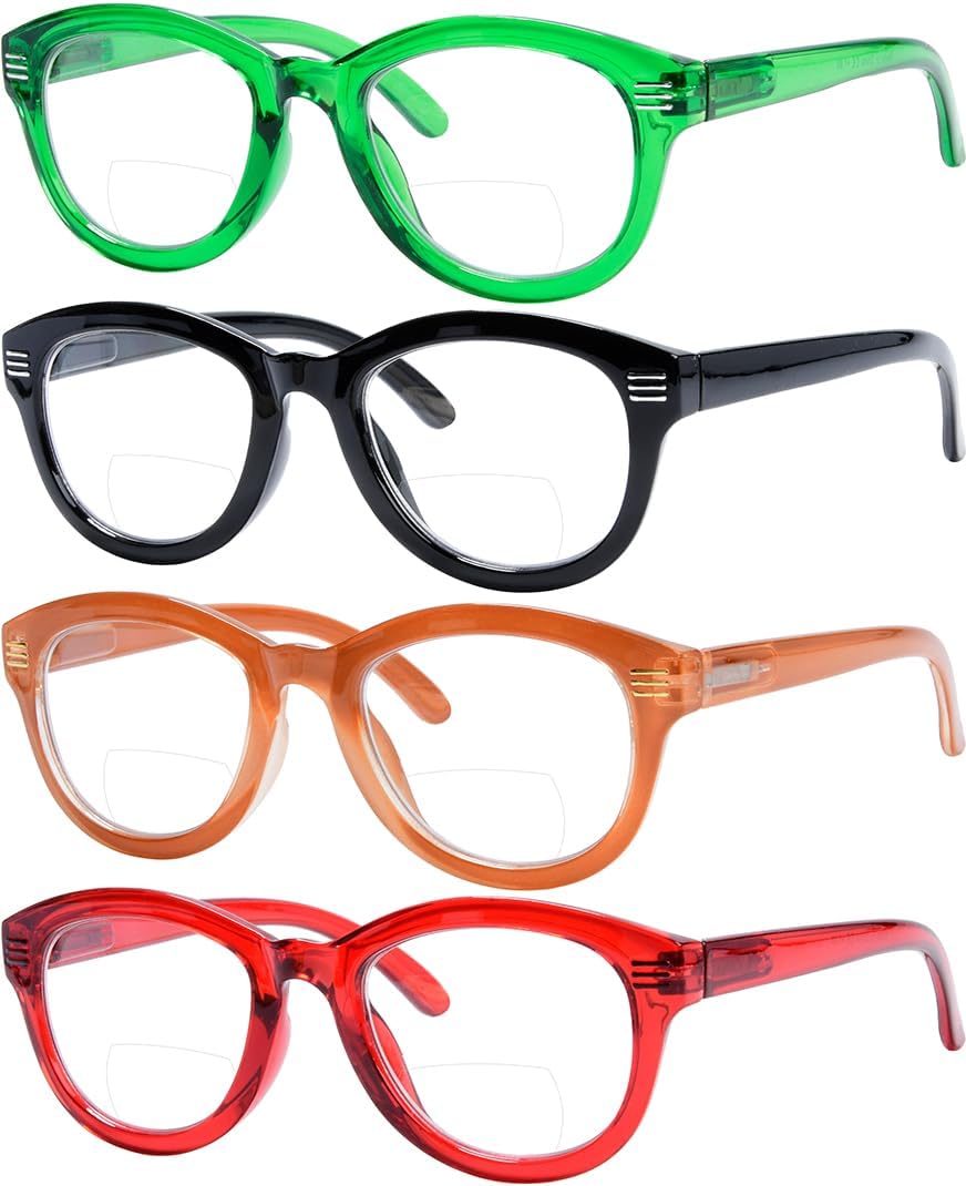 Eyekepper 4-Pack Bifocal Reading Glasses Women Cat-eye Style Bifocal Readers