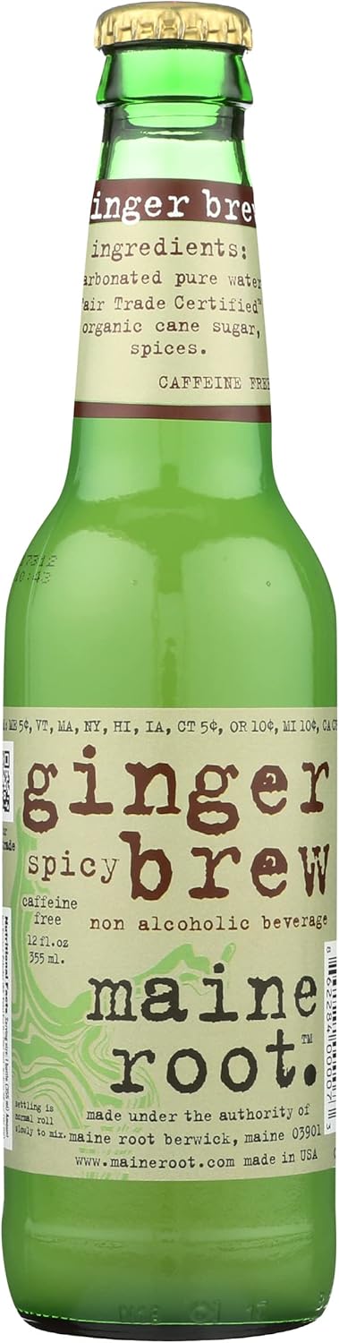 Maine Root Ginger Brew Soda, 12 Ounce - 4 per pack - 6 packs per case.