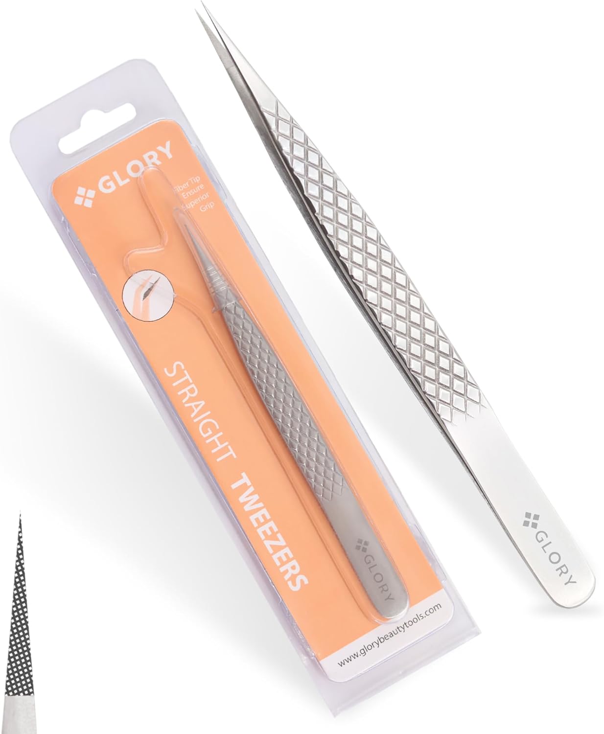Glory Tweezers For Isolation Eyelash Extensions, Straight Pointed Fiber Tips Tweezer, Multi Purposes Stainless Steel Tweezer Straight Isolation Tweezers for Eyelash Extensions, Nail Art