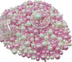 Edible White Pink Sugar Pearls Candy Sprinkles 120G/ 4.23Ounce Baking Cake Sprinkles Cupcake and Cake Topper Cookie Decorations Wedding Party Valentines Halloween Christmas Supplies