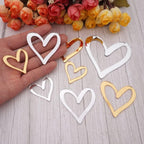 Set of 15 Hollow Out Heart Shape Wedding Cake Topper,Hearts Mirrored Charms for Birthday Wedding Festival Party Home Decoration (Silver Mirror)