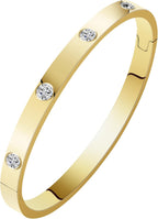 YCSLYW Women's Stainless Steel Cross Bracelet Jewelry Crystal Bracelet With Cube Zircon Hinge Jewelry oval Bangle Christmas Valentines Birthday Gifts for Women