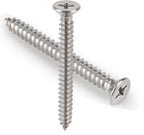 100 PCS #10X2 Stainless Steel Phillips Flat Head Wood Screws,Stainless Steel 18-8 A2(304) Screw,Home Screw Kit by QISHENG