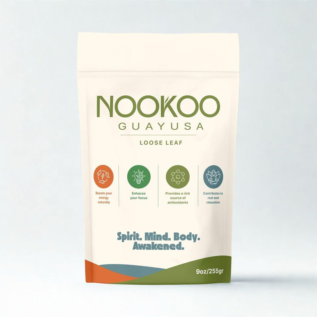 NooKoo Organic Guayusa Loose Leaf Tea 9 oz | Clean Energy & Focus | 60mg Natural Caffeine | Smooth, Jitter-Free Boost | Antioxidant-Rich Herbal Tea | Coffee Alternative from the Amazon