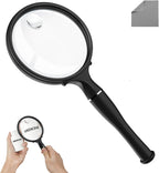 10X 30X Magnifying Glass, Handheld Reading Magnifier, 90MM Anti-Glare Acrylic Lens for Seniors Reading Newspaper, Books, Small Print, Nature Exploration, Hobby Observation