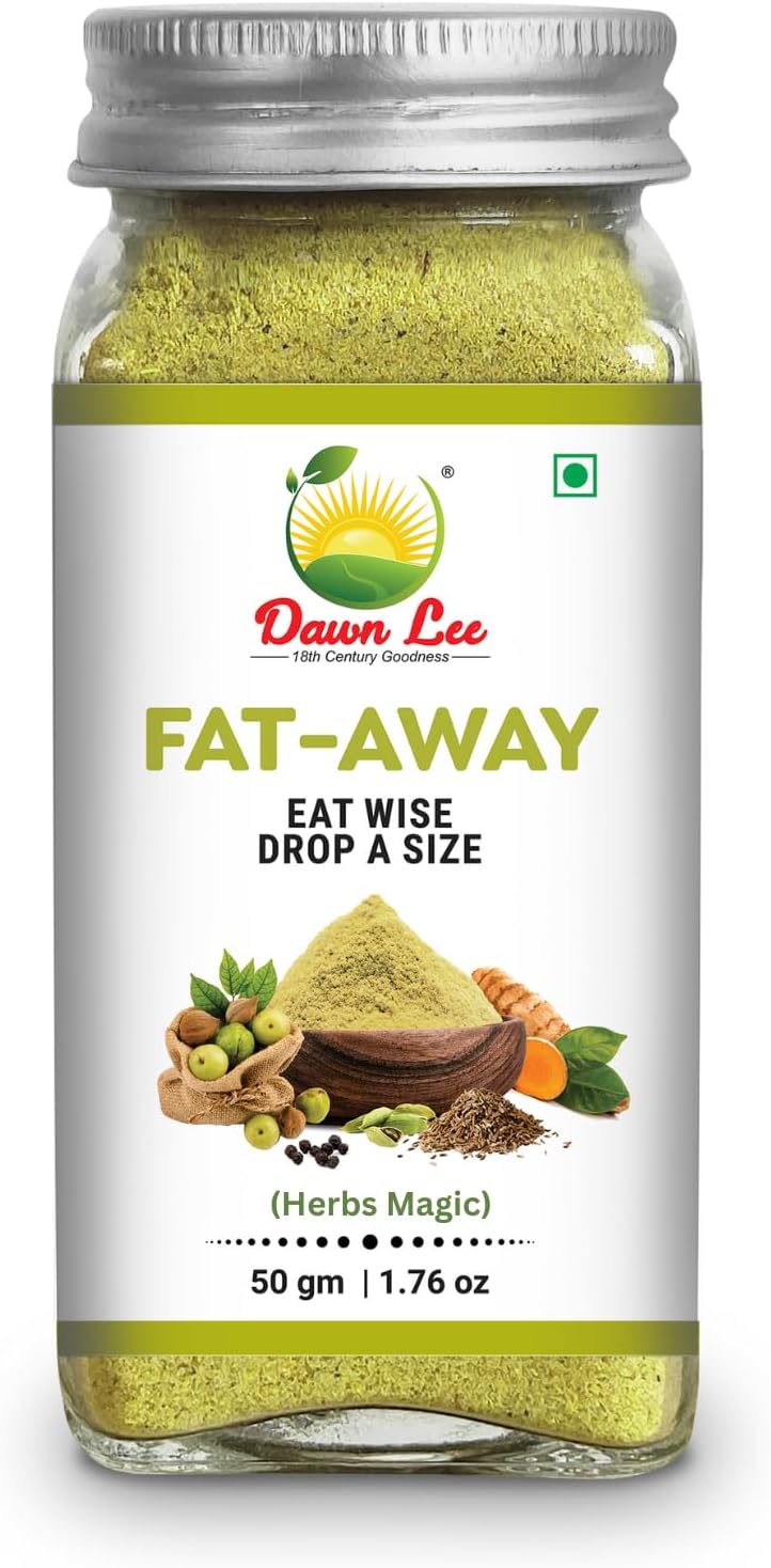 Dawn Lee Fat Away Tea 50g /1.76 oz | Caffeine-Free Herbal Blend with Fenugreek Powder, Fennel, Carom, Cinnamon & Triphala | Natural Plant-Based Ingredients | No Preservatives or Additives
