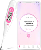 femometer Digital Basal Thermometer, Accurate Baby Thermometer for Fever, 1/100th Degree High-Precision Oral Thermometer for Pregnancy & Natural Family Plan Pink
