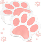 Whaline 100Pcs Dog Paw Paper Napkin Pet Paw Print Napkin White Pink Cute Luncheon Napkin Disposable Dessert Dinner Napkin for Pet Lover Party Supplies