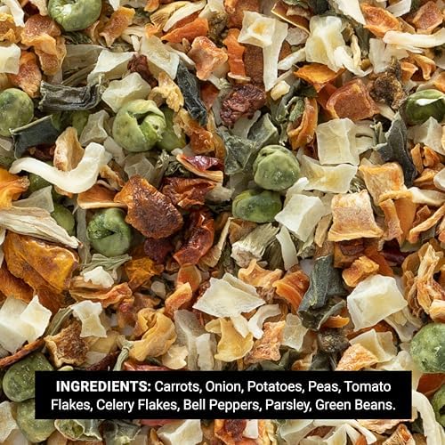 Frontier Deluxe Vegetable Soup, 1-Pound, Mixed Dried Vegetables For Soup, Stew, Stir Fry, Onion, Carrots, Peas & Potatoes