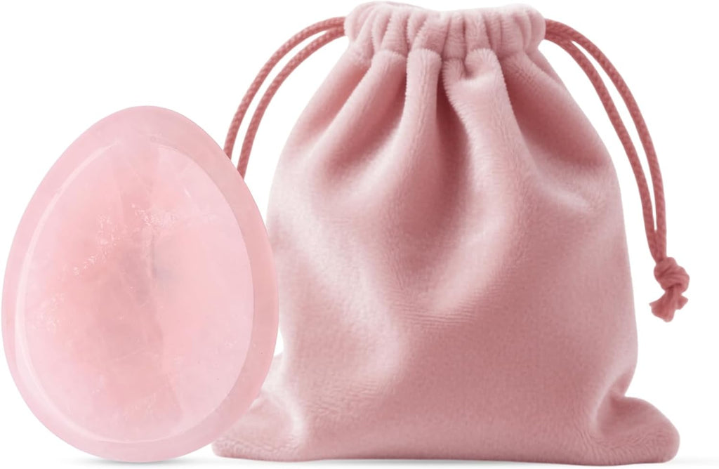 WHAL&YUNE Rose Quartz Thumb Worry Stone for Anxiety, Healing Crystals Natural Drop Shape Gemstone Meditation Reiki Balancing Accessories Gift for Stressed People-1.8 inches
