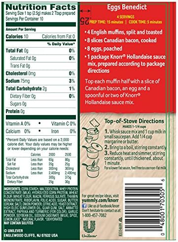 Knorr Sauce Mix Sauce Mix, Hollandaise 0.9 oz (Pack of 12)
