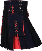 Men's Utility Kilt Scottish Traditional Style Skirt High Waist Plaid Pleated Skirt Mens Modern Gothic Kilts Skirt