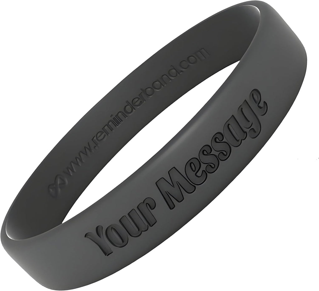 Reminderband Personalized Silicone Wristbands, Custom Silicone Bracelets, Customizable Bracelet, Custom Bracelets Rubber, Customized Rubber Bands 1/2 Inch Classic Bands