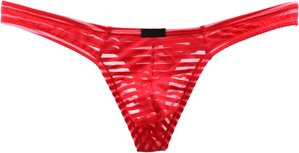 Men's See through Thong Underwear Low Rise T-back Underpanties for Men