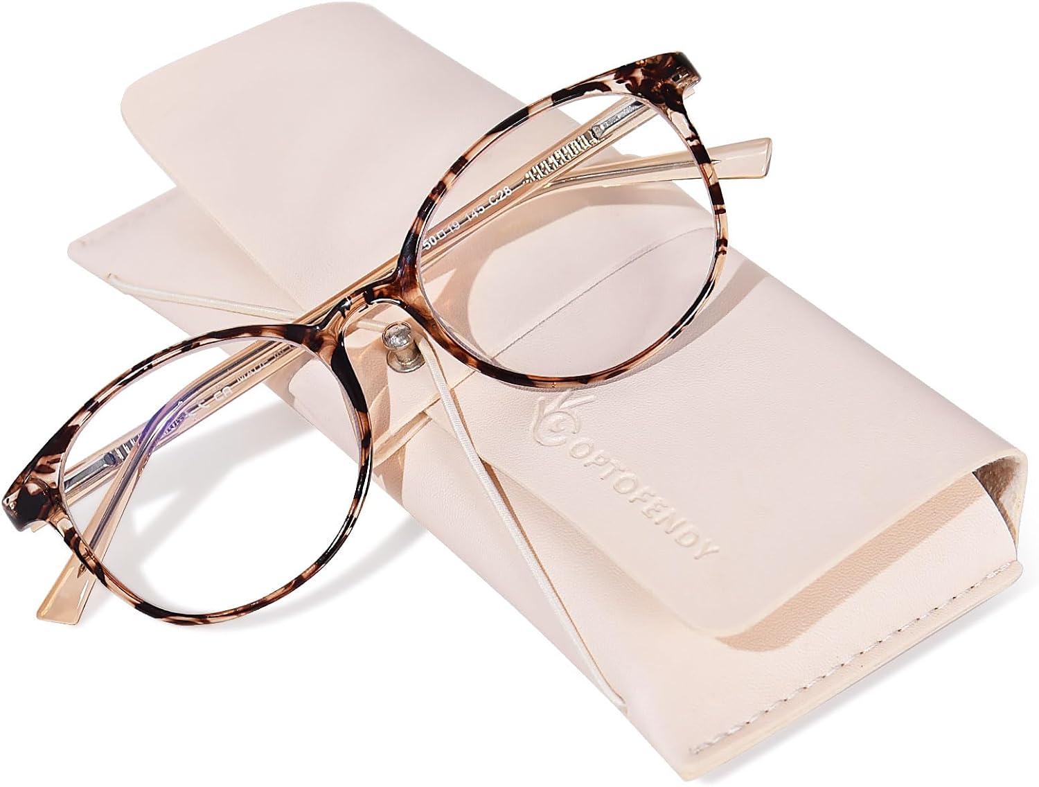 OPTOFENDY TR90 Reading Glasses for Women, Fashion Round Blue Light Blocking Computer Readers with Anti Eyestrain & UV Glare