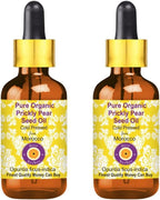Deve Herbes Organic Prickly Pear Seed Oil (Opuntia ficus-Indica) with Glass Dropper | Cold Pressed | Pure | for Diluting Essential Oils | Skin & Massage | Lightweight| Unisex | 5ml X 2 (0.33 oz)