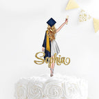 Custom Graduation Cake Topper 2025 for Girls – Personalized Class of 2025 Cake Decorations – Congrats Grad Party Supplies – Graduation Cupcake Toppers 2025 – Glitter Cake Décor