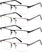 4-Pack Reading Glasses for Men,2.0 Blue Light Blocking Reading Glasses Mens Metal Readers with Spring Hinges Anti Glare/eye Strain