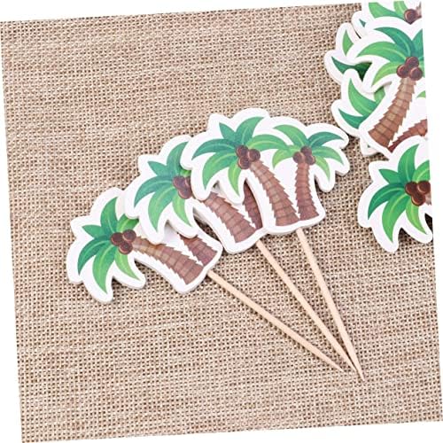 12pcs Coconut Tree Cake Topper Beautiful Fruit Dessert Decor for Birthday Party and Festival Celebrations Creative Cake Decoration and Ice
