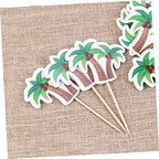 12pcs Coconut Tree Cake Topper Beautiful Fruit Dessert Decor for Birthday Party and Festival Celebrations Creative Cake Decoration and Ice