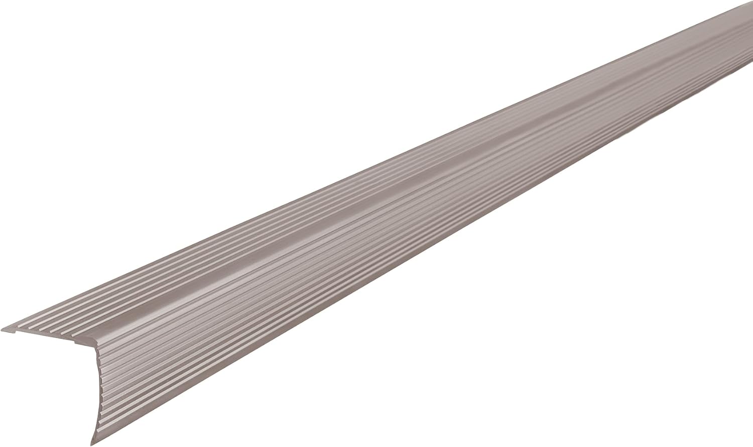 M-D Building Products 43878 M-D Fluted Stair Edging, 36 In L W X 1-1/8 In H, Aluminum, Pewter, Pack of 1, 3 Foot