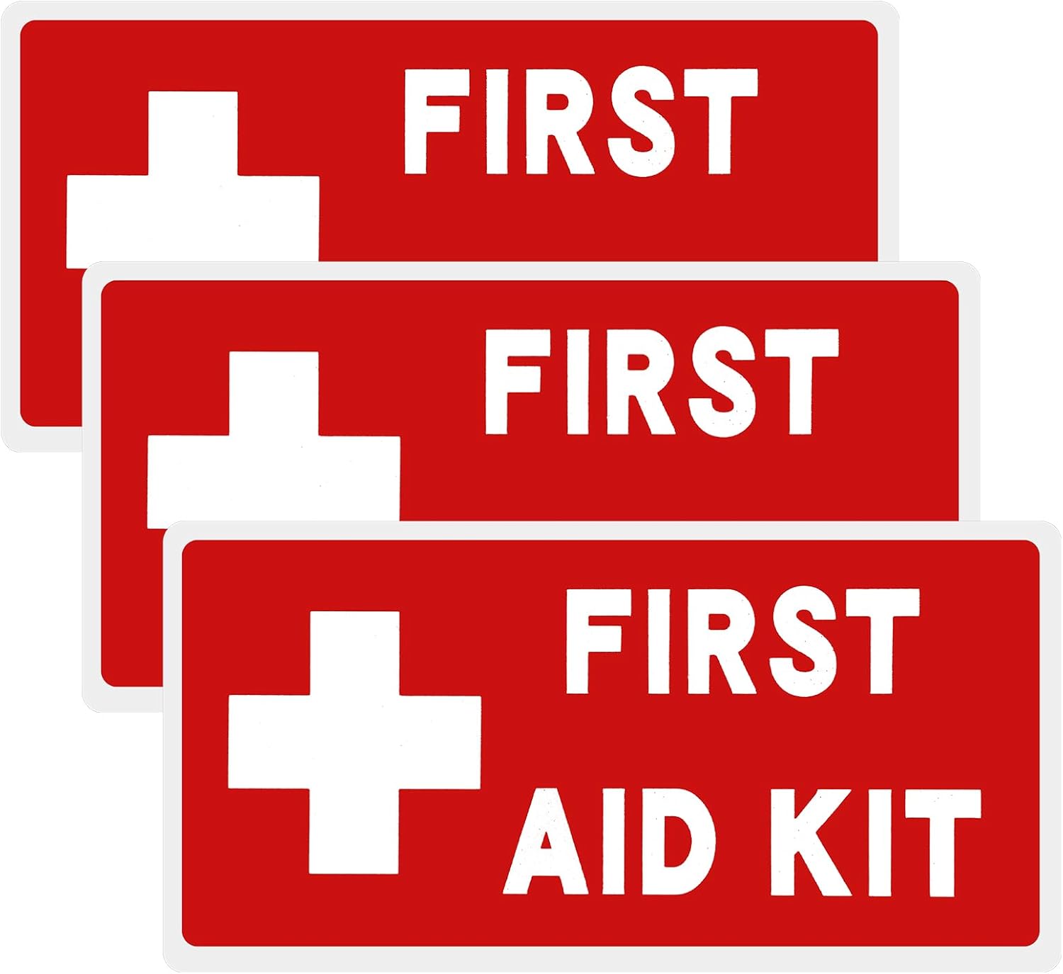3Pcs Self Adhesive Waterproof Medical Stickers,Ymapinc First Aid Sign Sticker Emergency Decals Kit Supplies for First Aid Boxes for Car, Office or Hotel Hospital Emergency