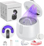 Ultrasonic Retainer Cleaner Machine 48kHz, Cordless Dental Cleaning Pod, Ultrasonic Retainer Cleaner for Aligners, Dentures, Mouth Guards, Toothbrush Heads and Jewelry with 200ML Capacity, LAB Supply
