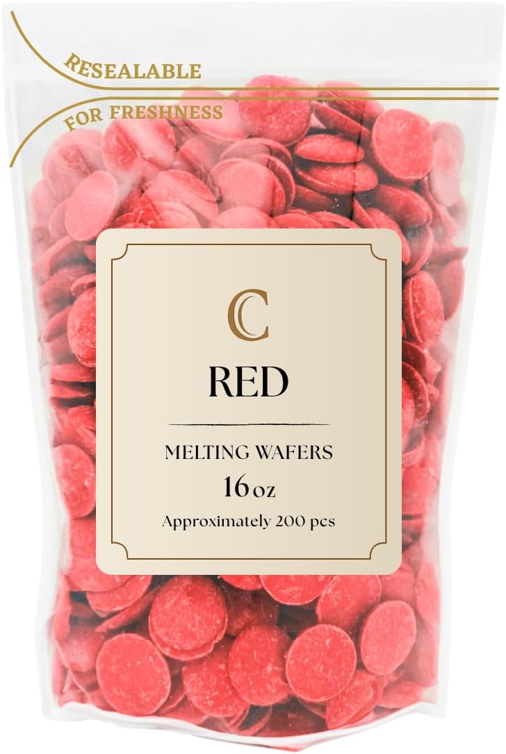 Merckens Chocolate Melting Wafers Bulk Bag Perfect For Dipping, Deserts, Baking And More (1 Pound, Red)
