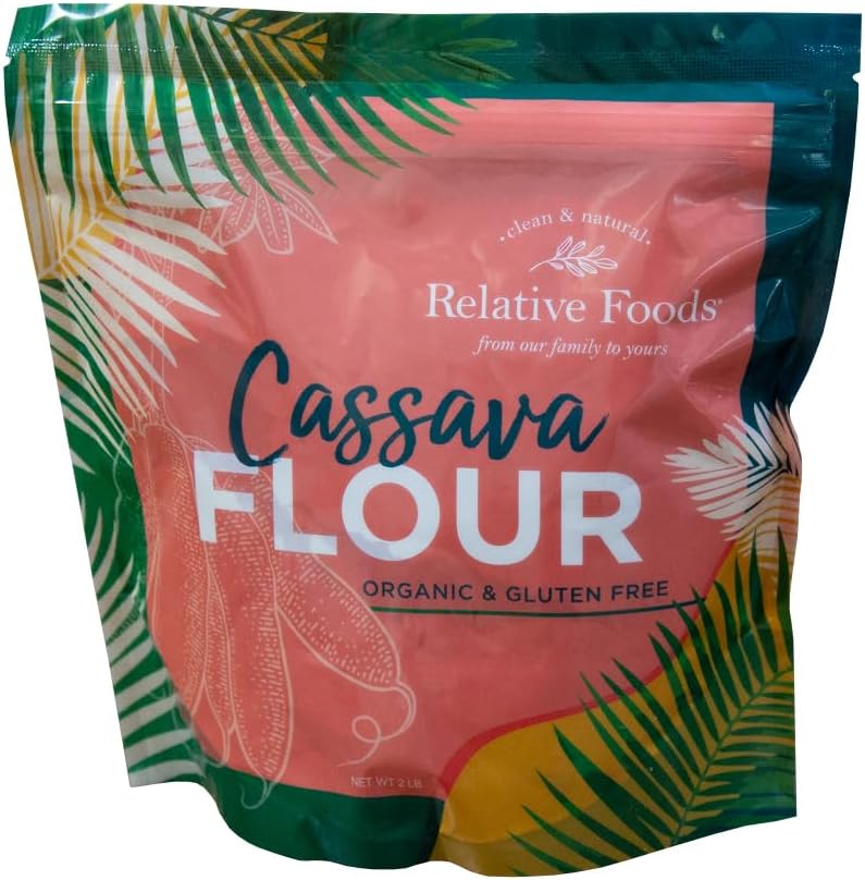 Relative Foods Premium Organic Cassava Flour (2 lb) - Versatile Yuca Flour for Healthy Baking - Mild Flavor, Unique Cassava Root Flour Blend for Waffles, Biscuits, & More - Perfect Baking Flour