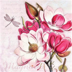 20-ct 6.5 Floral Napkins for Decoupage Pretty Pink Flower Mother's Day Spring Paper Decorative Lunch Dinner Magdalena Napkins for Valentine V Day Arts Crafts 3-ply Soft Beautiful
