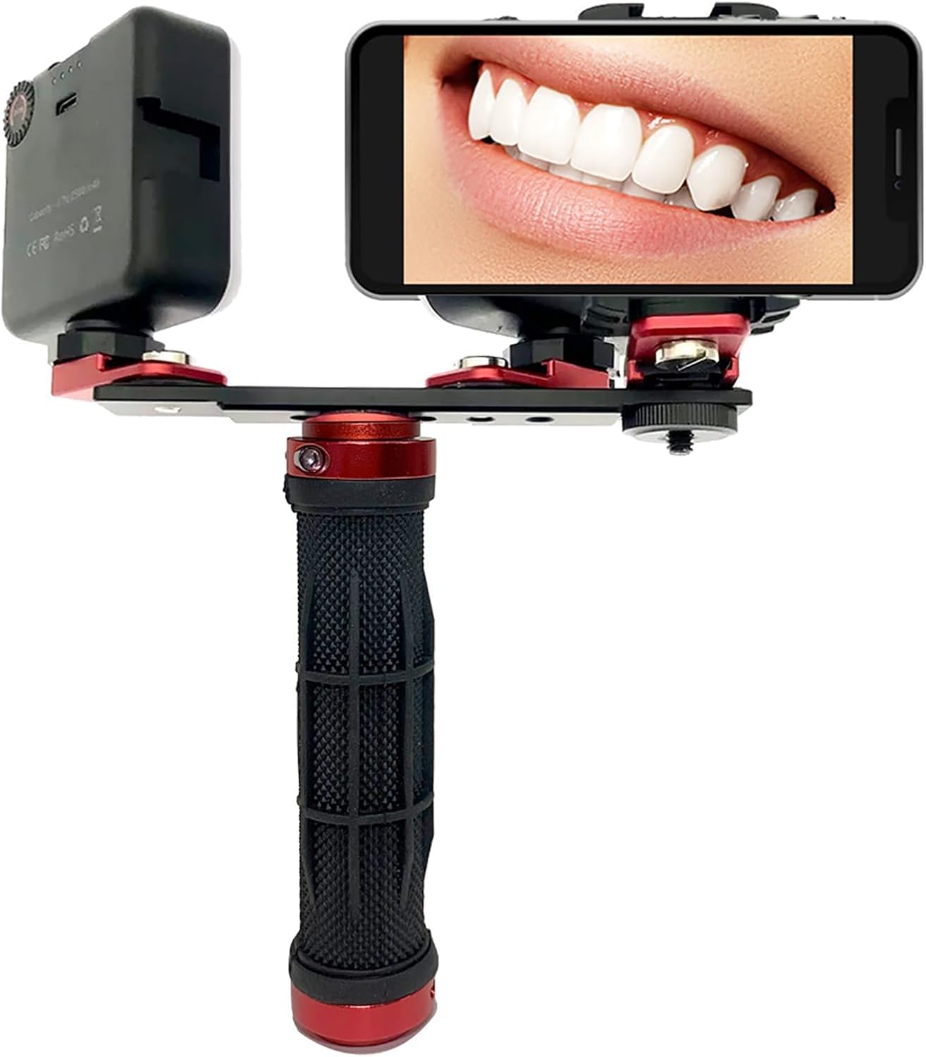 TsoLay Mini Rechargeable Dental Photography Aid, 5600K Oral Cell Phone Fill Light with 64 LED Beads, 360 Degree Rotation and Brightness Stepless Adjustment, for Oral Photo Assistance