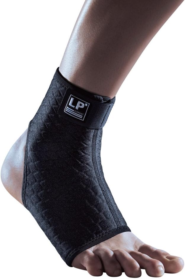 LP SUPPORT 728CA Extreme Ankle Support - CoolPrene Breathable Compression Sleeve to Support and Protect Ankle (Black - S)