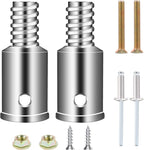 2 Pcs Threaded Tip Replacement,Ultra Threaded Tip Repair Kit Metal Threaded Handle Tips for 1" Wood or Metal Poles Handle Replacement Extension Pole Adapter for Mop,Broom,Household Cleaning Tools