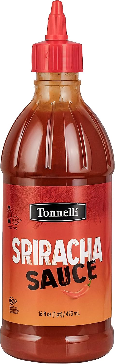 Tonnelli Sriracha Hot Chili Sauce, 16 oz | Sriracha Hot Sauce | Bold & Spicy Flavor | Kosher for Passover