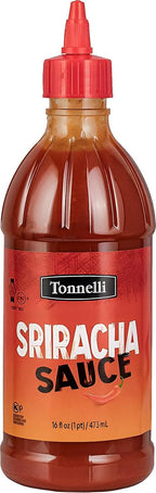 Tonnelli Sriracha Hot Chili Sauce, 16 oz | Sriracha Hot Sauce | Bold & Spicy Flavor | Kosher for Passover