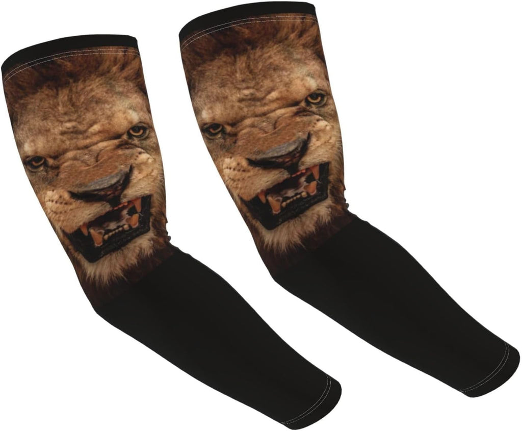 Lion Arm Sleeves Mens Arm Cover Sleeves Gardening Sleeves Men Cooling Arm Sleeves for Sports Hiking Outdoor