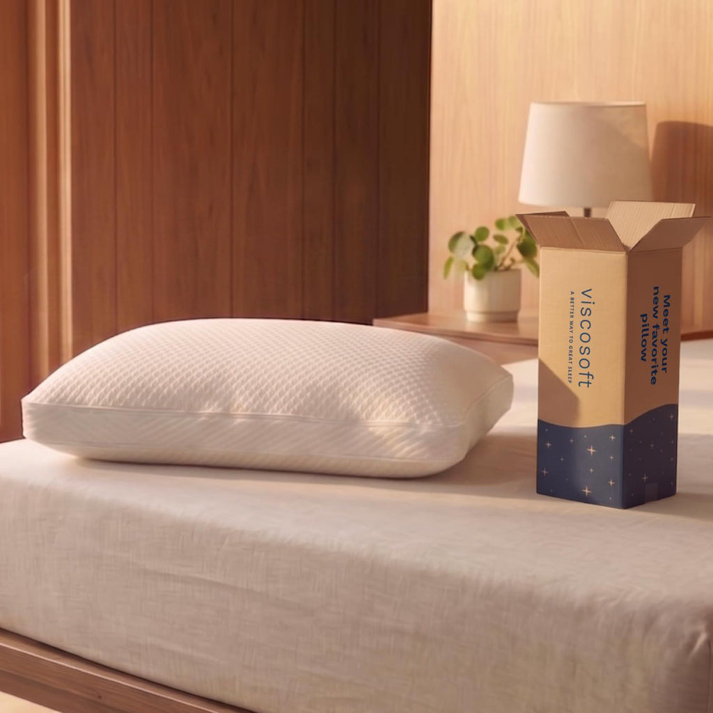 ViscoSoft Adjustable Memory Foam Pillow, Standard Size – 1-Pack – Expandable Gusset Design for Custom Firmness, Washable Cover