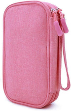 Diabetic Supplies Travel Case Organizer for Test Strips, Lancets, Needles, Lancing Device, Glucose Meter, Alcohol Wipes, Insulin Pens, Syringes, Diabetes Testing Kit Storage Bag (Pink)