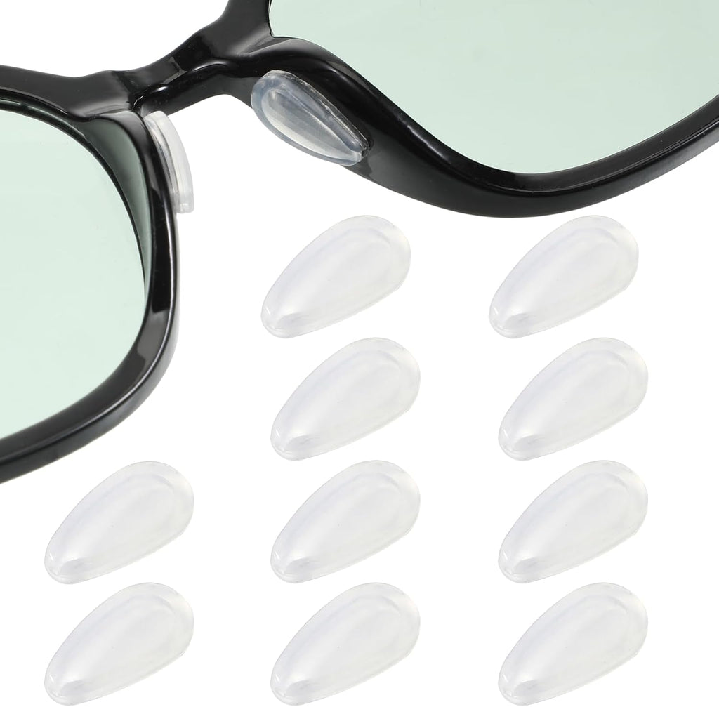 Eyeglass Nose Pads, 2.5 mm Thickness Adhesive Anti Slip Eyeglasses Nose Grips with Airbag Heightened Teardrop Replacement Noses Pads for Sunglasses Eyeglasses Reading Glasses (5 Pairs, Clear)