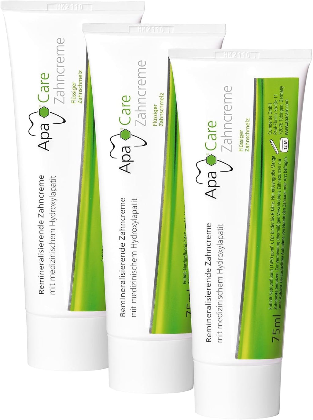 Apacare Remineralizing Toothpaste 75ml, Pack of 3 (3X 75ml)