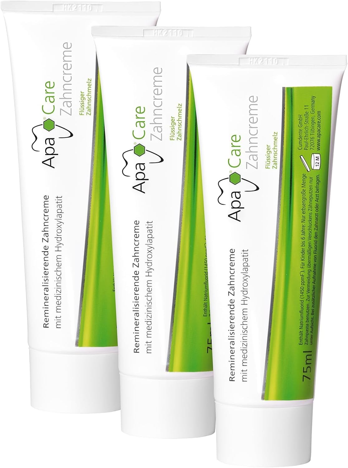 Apacare Remineralizing Toothpaste 75ml, Pack of 3 (3X 75ml)