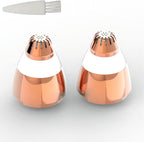 Eyebrow Hair Remover Replacement Heads Compatible for Finishing Flawless Facial Hair Removal Tool for Women Smooth, with Cleaning Brush, Rose Gold (RoseGold-2pcs)