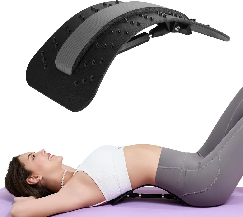 YAJIACLONE Back Stretcher for Lower Back, Adjustable Lumbar Support Board, Manual Spine Stretch Tool for Daily Use, Portable Device (Not a Massage Device)